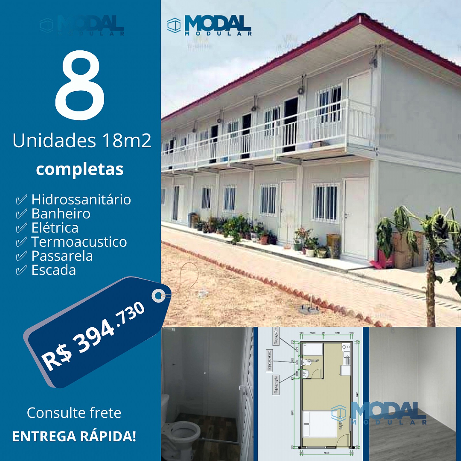 8 Unidades 18m2 Completas